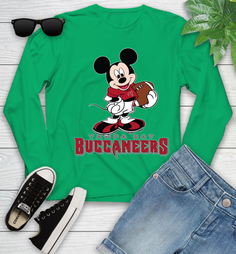 NFL Football Tampa Bay Buccaneers Cheerful Mickey Mouse Shirt Youth Long Sleeve 6