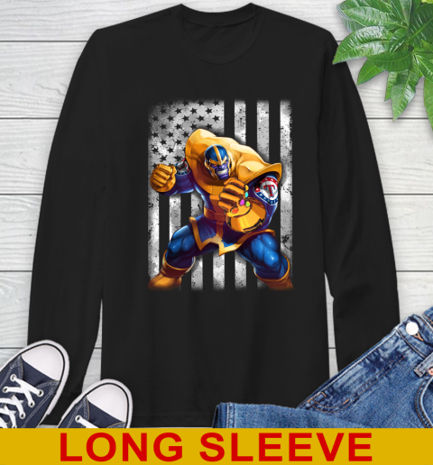 MLB Baseball Texas Rangers Thanos Marvel American Flag Shirt Long Sleeve T-Shirt
