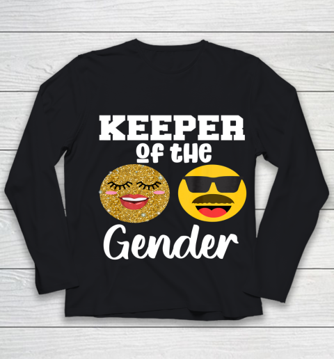 Keeper of the Gender Staches or Lashes Gender Reveal Party Youth Long Sleeve