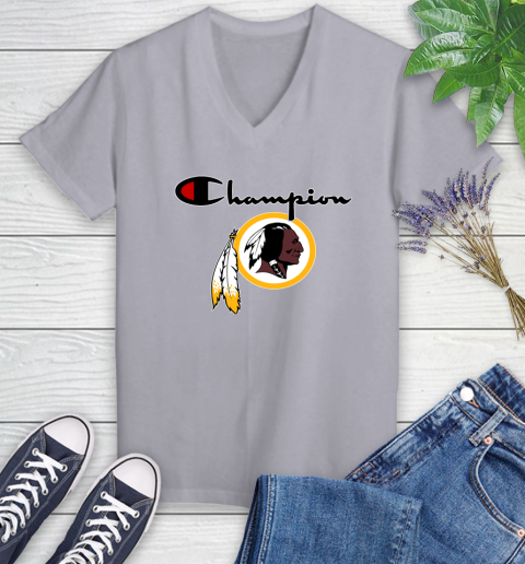 NFL Football Washington Redskins Champion Shirt Women's V-Neck T-Shirt 2