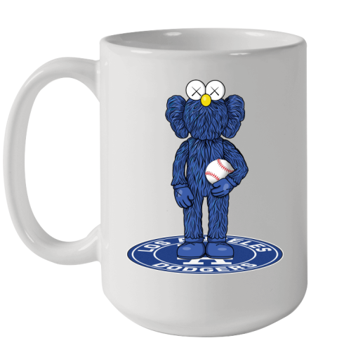 MLB Baseball Los Angeles Dodgers Kaws Bff Blue Figure Shirt Ceramic Mug 15oz