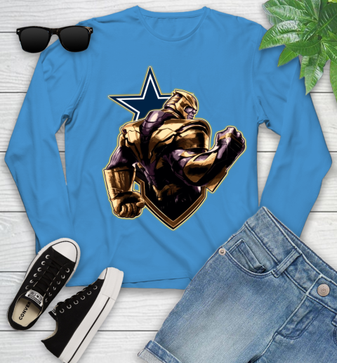 NFL Thanos Avengers Endgame Football Sports Dallas Cowboys Youth Long Sleeve 7