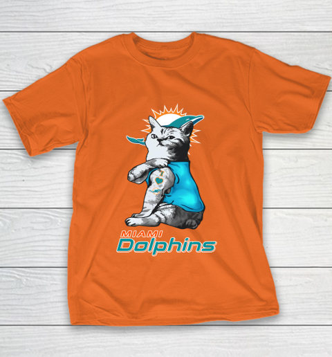 NFL Football My Cat Loves Miami Dolphins Youth T-Shirt 4