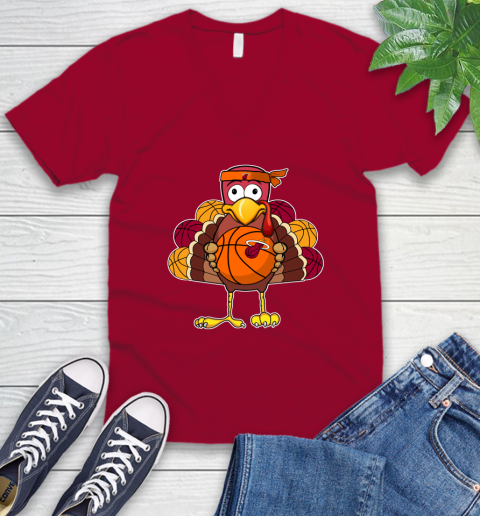 Miami Heat Turkey thanksgiving day V-Neck T-Shirt 8