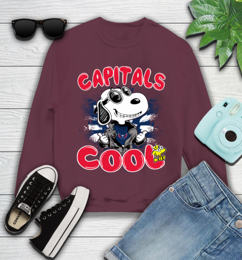 NHL Hockey Washington Capitals Cool Snoopy Shirt Youth Sweatshirt 3