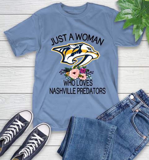 NHL Just A Woman Who Loves Nashville Predators Hockey Sports T-Shirt 11