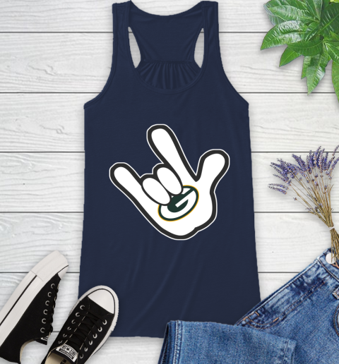 Green Bay Packers NFL Football Mickey Rock Hand Disney Racerback Tank 10
