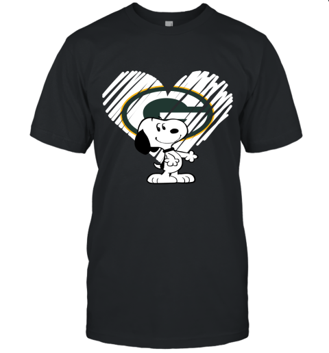I Love Snoopy Green Bay Packers In My Heart NFL Unisex Jersey Tee