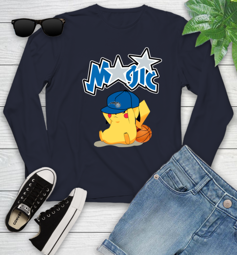 NBA Pikachu Basketball Sports Orlando Magic Youth Long Sleeve 3