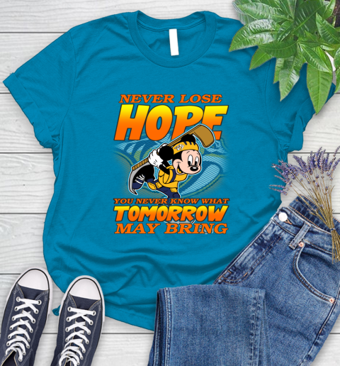 Nashville Predators NHL Hockey ootball Mickey Disney Never Lose Hope Women's T-Shirt 10