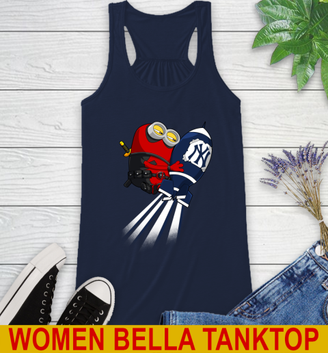 MLB Baseball New York Yankees Deadpool Minion Marvel Shirt Racerback Tank 9