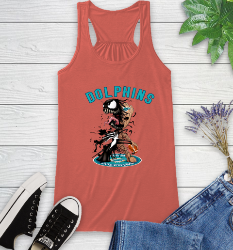 NFL Miami Dolphins Football Venom Groot Guardians Of The Galaxy Racerback Tank 4