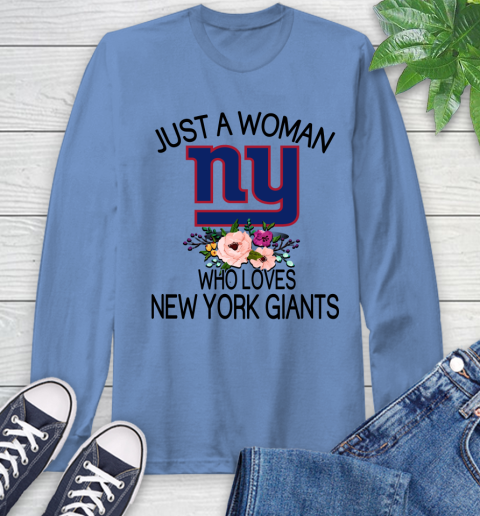 NFL Just A Woman Who Loves New York Giants Football Sports Long Sleeve T-Shirt 10