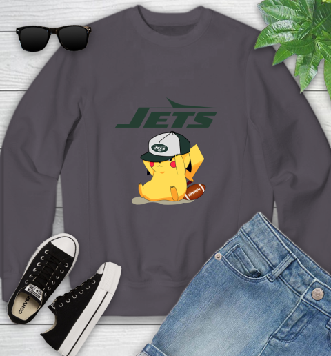 NFL Pikachu Football Sports New York Jets Youth Sweatshirt 6