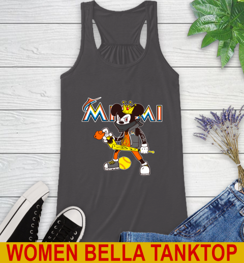 Miami Marlins MLB Baseball Mickey Peace Sign Sports Racerback Tank 12