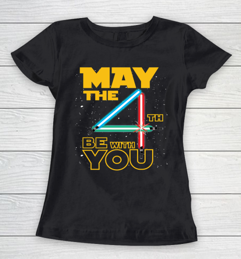 The 4th of May Be With You Galaxy Lightsaber Star Wars Women's T-Shirt