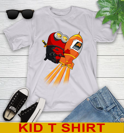 NBA Basketball Phoenix Suns Deadpool Minion Marvel Shirt Youth T-Shirt 4