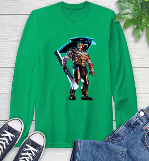 NFL Thanos Gauntlet Avengers Endgame Football Carolina Panthers Long Sleeve T-Shirt 7