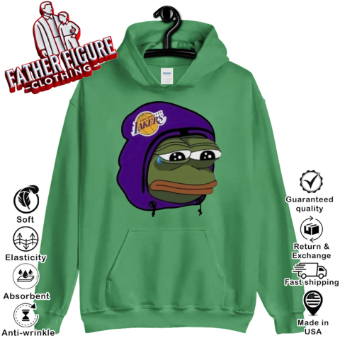 Pepe Frog Los Angeles Lakers Sad Hoodie - Father Figure Clothing