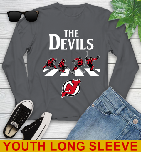 NHL Hockey New Jersey Devils The Beatles Rock Band Shirt Youth Long Sleeve 9