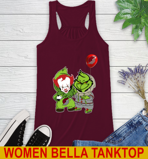 Portland Trail Blazers Baby Pennywise Grinch Christmas NBA Basketball Racerback Tank 3
