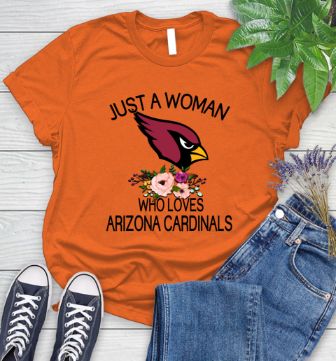 NFL Just A Woman Who Loves Arizona Cardinals Football Sports Women's T-Shirt 2