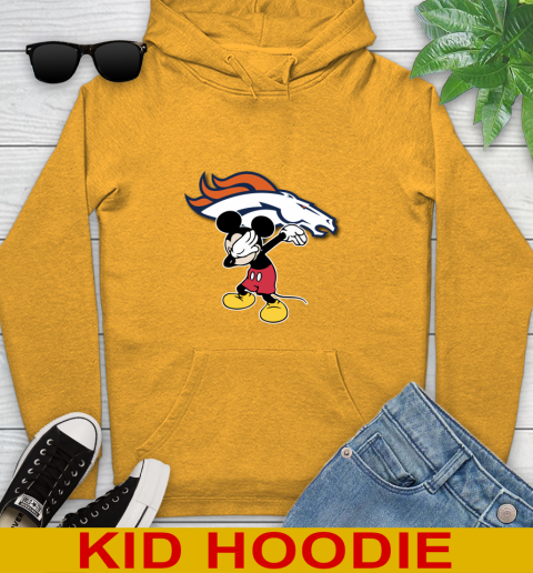 Denver Broncos NFL Football Dabbing Mickey Disney Sports Youth Hoodie 3