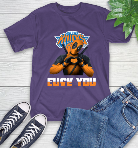NBA New York Knicks Deadpool Love You Fuck You Basketball Sports T-Shirt 5