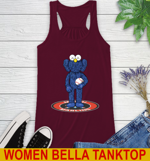 MLB Baseball Miami Marlins Kaws Bff Blue Figure Shirt Racerback Tank 3