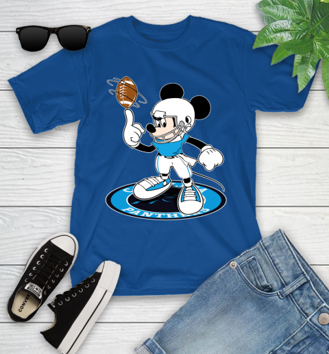 NFL Football Carolina Panthers Cheerful Mickey Disney Shirt Youth T-Shirt 9