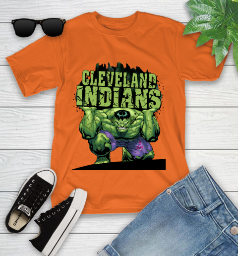 Cleveland Indians MLB Baseball Incredible Hulk Marvel Avengers Sports Youth T-Shirt 7