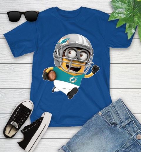 NFL Miami Dolphins Minions Disney Football Sports Youth T-Shirt 9