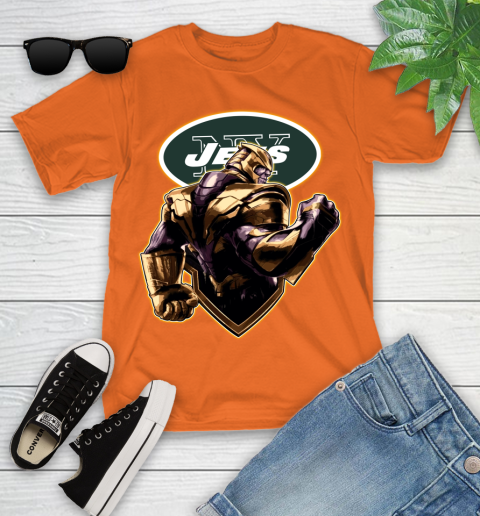 NFL Thanos Avengers Endgame Football Sports New York Jets Youth T-Shirt 7