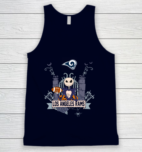 NFL Los Angeles Rams Football Jack Skellington Halloween Tank Top 2