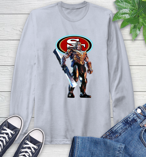NFL Thanos Gauntlet Avengers Endgame Football San Francisco 49ers Long Sleeve T-Shirt 6
