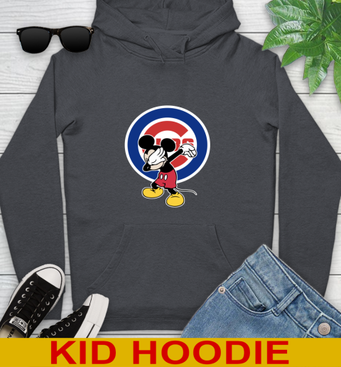 Chicago Cubs MLB Baseball Dabbing Mickey Disney Sports Youth Hoodie 9