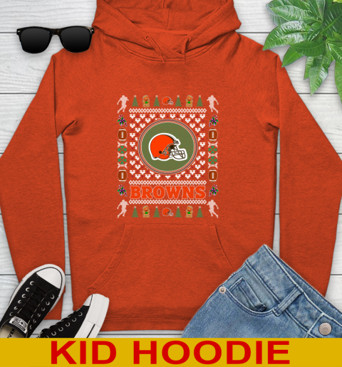 Cleveland Browns Merry Christmas NFL Football Loyal Fan Youth Hoodie 4