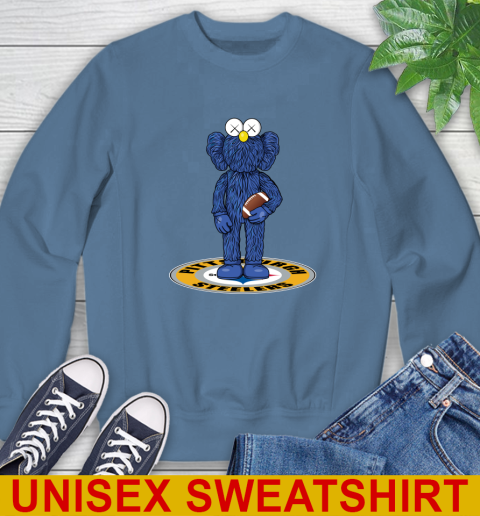 NFL Football Pittsburgh Steelers Kaws Bff Blue Figure Shirt Sweatshirt 8
