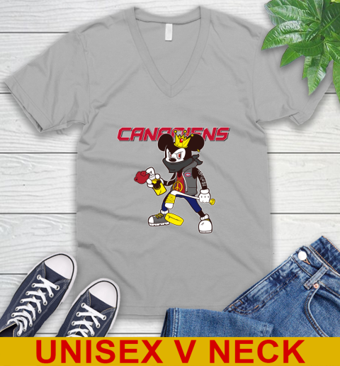Montreal Canadiens NHL Hockey Mickey Peace Sign Sports V-Neck T-Shirt 4