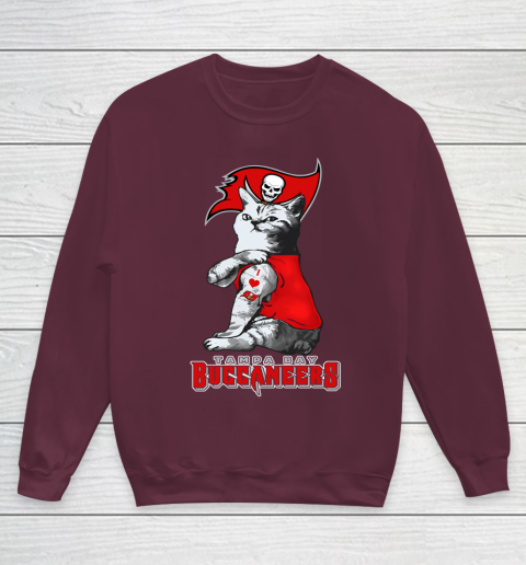 NFL Football My Cat Loves Tampa Bay Buccaneers Youth Sweatshirt 4