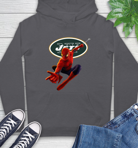 NFL Spider Man Avengers Endgame Football New York Jets Hoodie 7