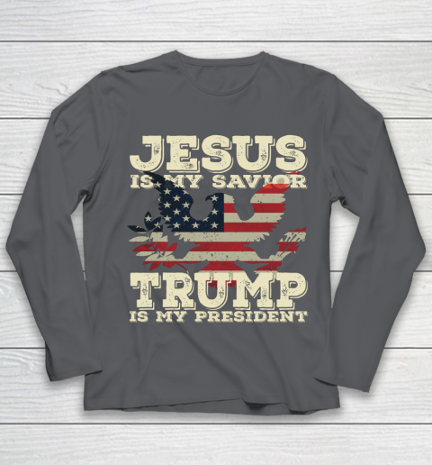 Jesus Is My Savior Trump Is My President Vintage American Youth Long Sleeve 6