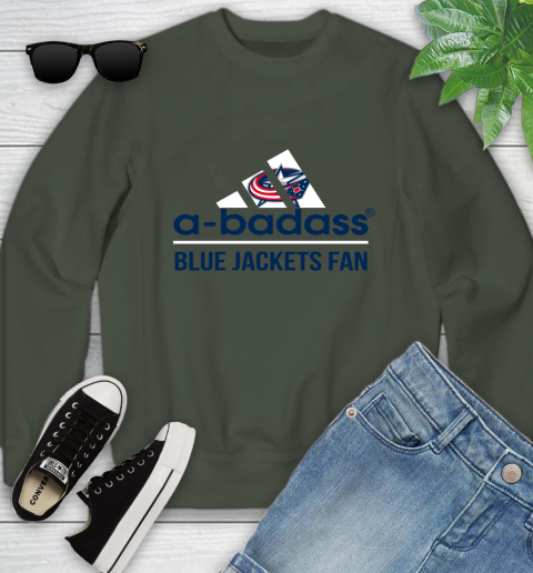 NHL A Badass Columbus Blue Jackets Fan Adidas Hockey Sports Youth Sweatshirt 9