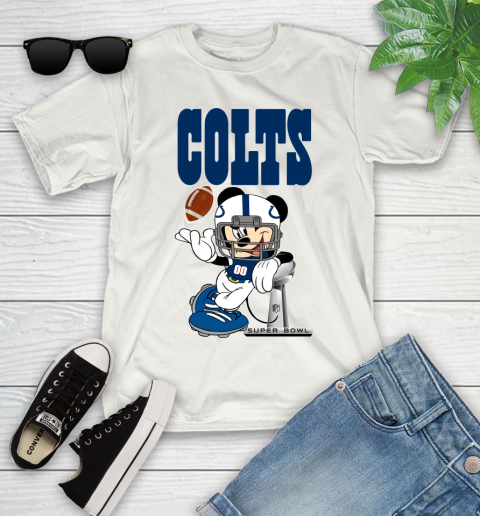 NFL Indianapolis Colts Mickey Mouse Disney Super Bowl Football T Shirt Youth T-Shirt
