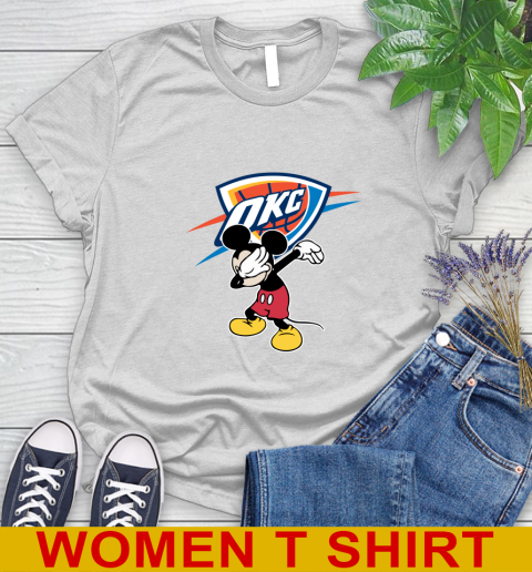 Oklahoma City Thunder NBA Basketball Dabbing Mickey Disney Sports Women's T-Shirt