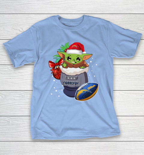 Los Angeles Chargers Christmas Baby Yoda Star Wars Funny Happy NFL T-Shirt 11