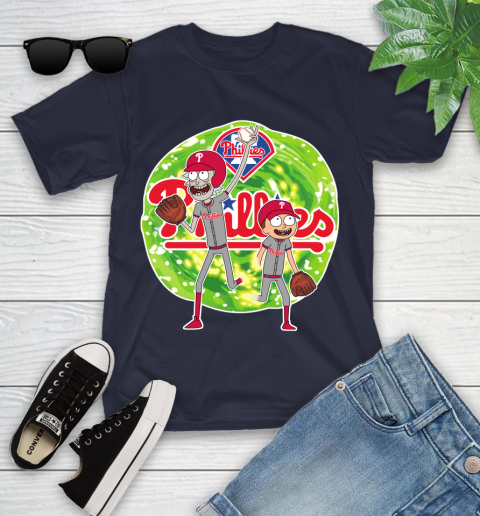 MLB Philadelphia Phillies Rick And Morty Baseball Sports Youth T-Shirt 4 MLB Philadelphia Phillies Rick And Morty Baseball Sports Youth T-Shirt - Image 4