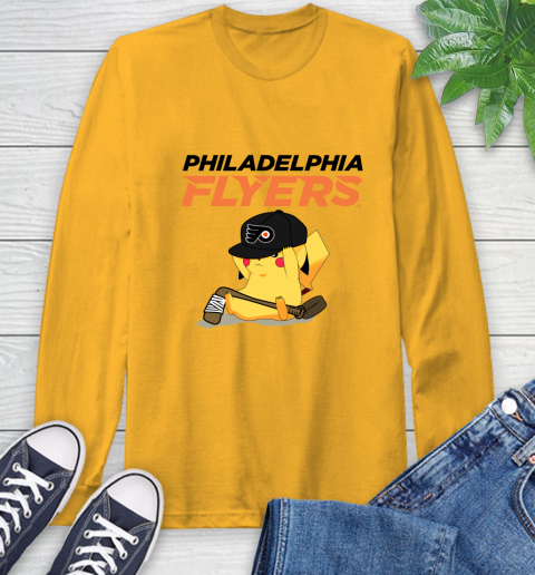 NHL Pikachu Hockey Sports Philadelphia Flyers Long Sleeve T-Shirt 3