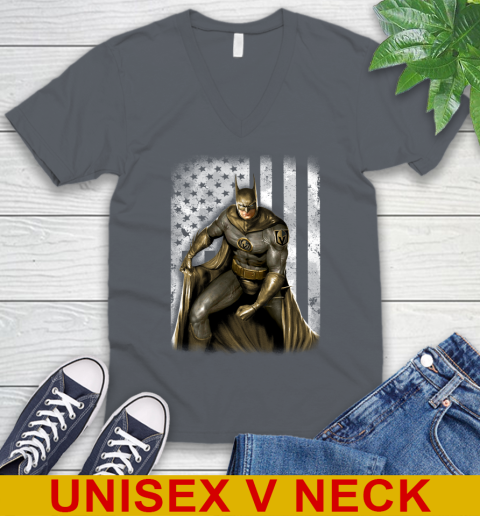 Vegas Golden Knights NHL Hockey Batman DC American Flag Shirt V-Neck T-Shirt 4
