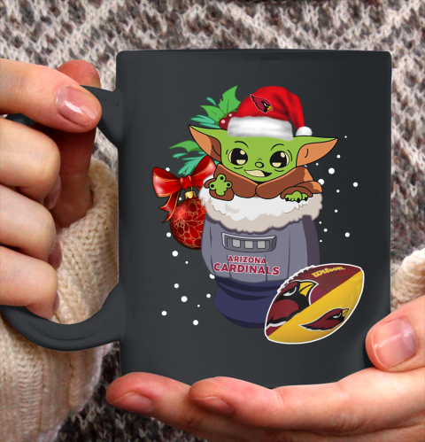 Arizona Cardinals Christmas Baby Yoda Star Wars Funny Happy NFL Ceramic Mug 11oz
